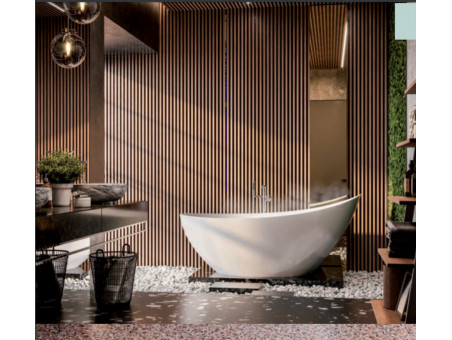 Freistehende Badewanne Zoe 180x80 Glänzend Schwarz | Ablauf & Füße im SET!