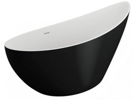 Freistehende Badewanne Zoe 180x80 Schwarz Matt | Ablauf & Füße im SET!