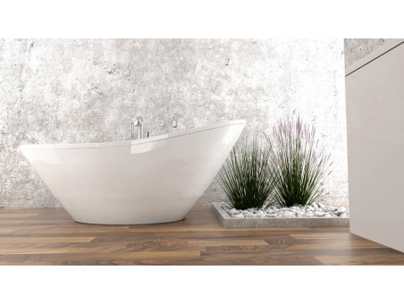 Freistehende Badewanne Zoe 180x80 Weiß | Ablauf & Füße im SET!