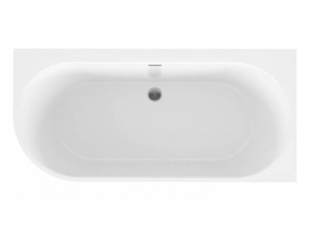 Freistehende Badewanne SOLAS 160x75 Rechts Weiß | Ablauf & Füße im SET!