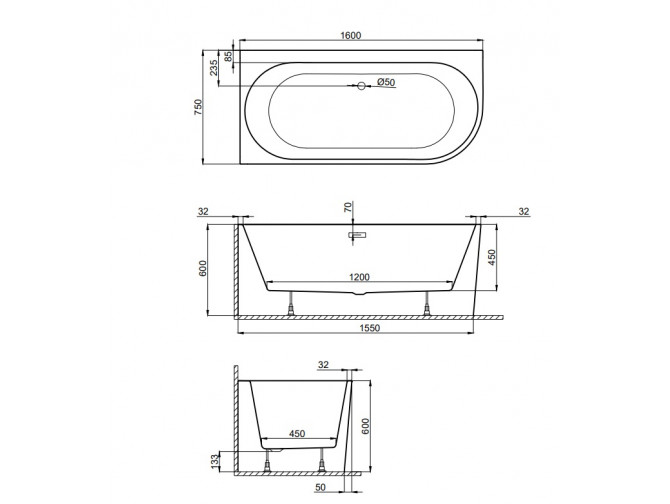 Freistehende Badewanne SOLAS 160x75... Freistehende Badewanne SOLAS 160x75...