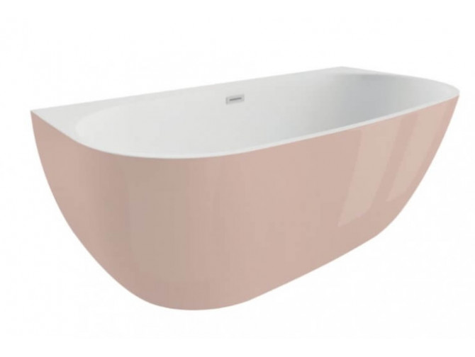 Freistehende Vorwand-Badewanne Risaz 160x80 Rosa | Ablauf & Füße im SET!