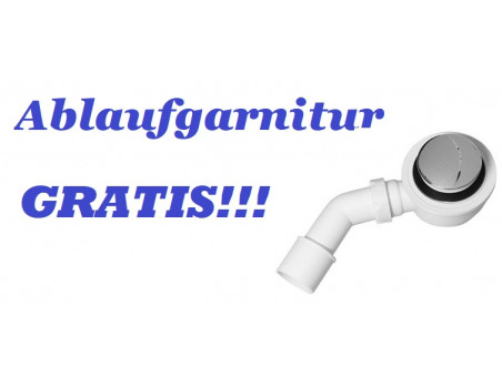 Freistehende Vorwand-Badewanne Risaz 160x80 Weiß | Ablauf & Füße im SET!