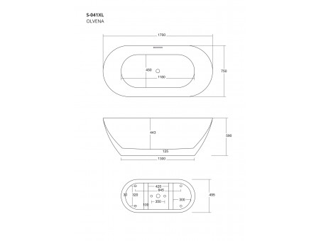 Freistehende Badewanne Olvena 170x75 | Ablauf Klick-Klack & Füße im SET!