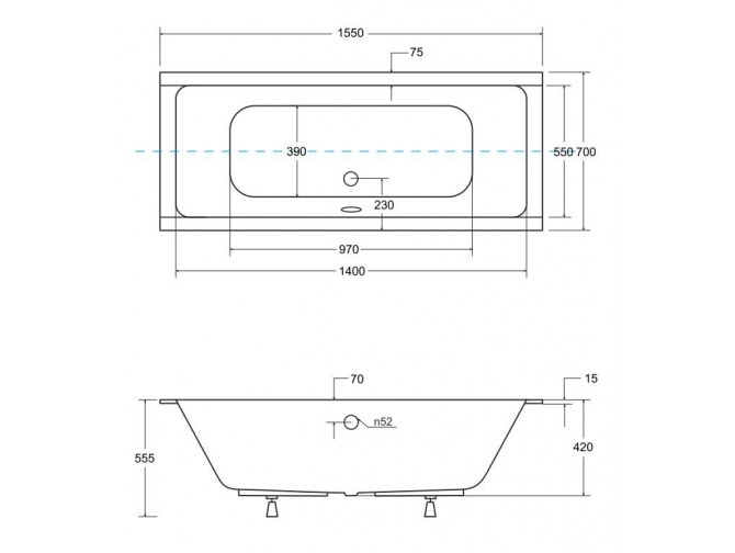 Badewanne Rechteck Quadros Slim... Badewanne Rechteck Quadros Slim...