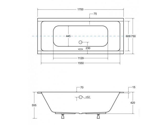 Badewanne Rechteck Quadros Slim... Badewanne Rechteck Quadros Slim...