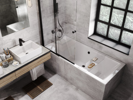 Badewanne Rechteck Quadros Slim 180x80 Rand 15mm | Ablauf Viega & Füße GRATIS !