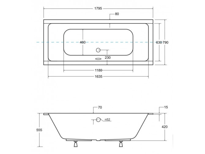 Badewanne Rechteck Quadros Slim...