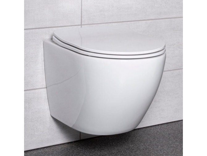 WC-Toilette: Schüssel Delos Weiß mit Klosettsitz Slim Soft-Close