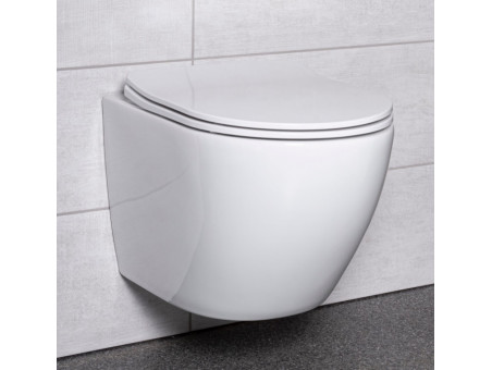 WC-Toilette: Schüssel Delos Weiß mit Klosettsitz Slim Soft-Close