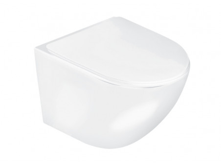 WC-Toilette: Schüssel Delos Weiß mit Klosettsitz Slim Soft-Close