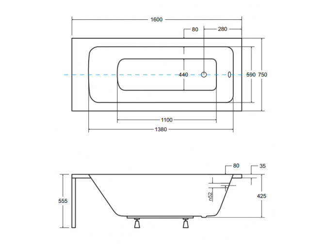 Badewanne Rechteck Talia 160x70 |... Badewanne Rechteck Talia 160x70 |...