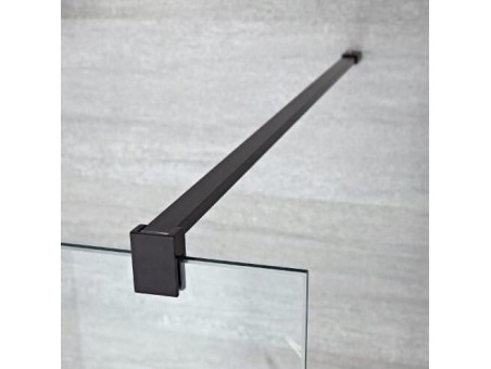 Duschkabine Walk in Aveos Schwarz 130x195 8mm Transparentes Glas