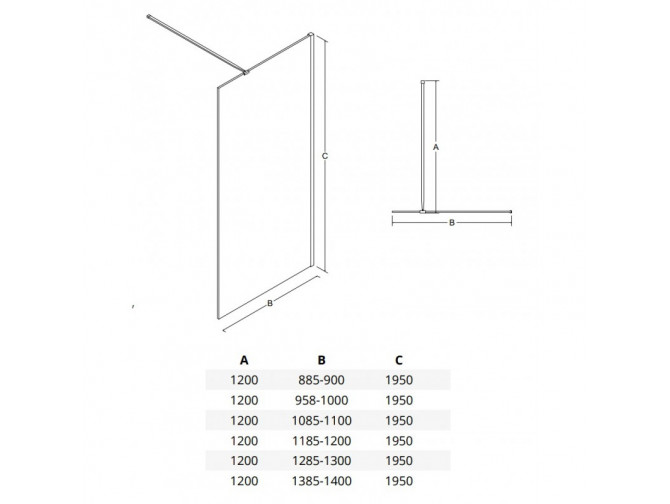 Duschkabine Walk in Aveos Schwarz... Duschkabine Walk in Aveos Schwarz...
