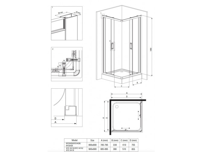 Duschkabine Viereck Funkia 80x80... Duschkabine Viereck Funkia 80x80...