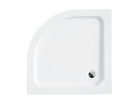 SET: Duschwanne Alexo & Duschkabine Halbrund Funkia 90x90 185cm Grafit Glas