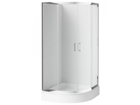 Duschkabine Halbrund Funkia 90x90 185cm Gefrorenes Glas