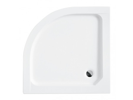 SET: Duschwanne Alexo & Duschkabine Halbrund Funkia 90x90 185cm Gefrorenes Glas