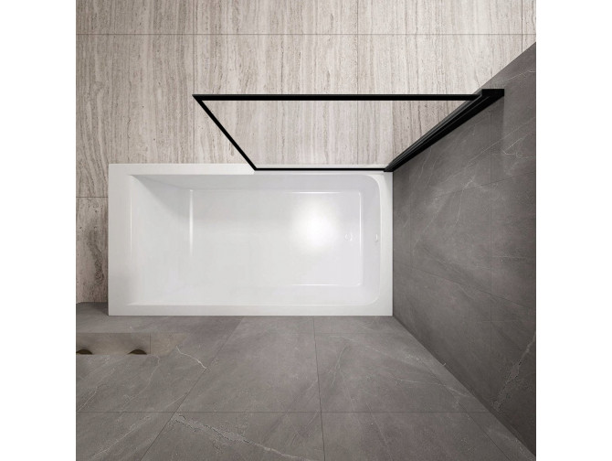 Duschwand 1-teilig Lagos Schwarz... Duschwand 1-teilig Lagos Schwarz...