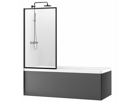 Duschwand 1-teilig Lagos Schwarz 80x140 Gehärtetes Glas 5mm