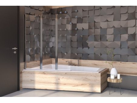 Duschwand 3-teilig Prime III 120x140 Gehärtetes Glas 5mm