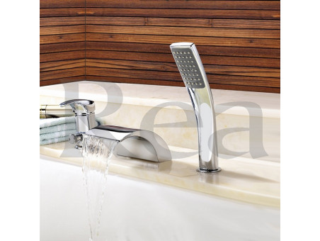 Wannenrandarmatur 3-Loch Set in Chrom Riven