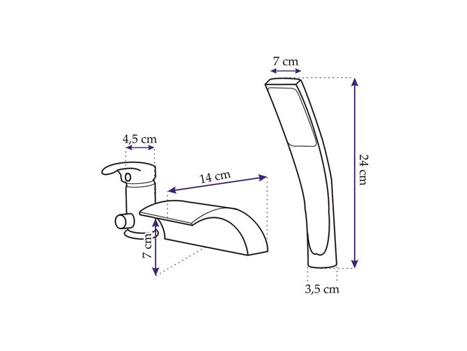 Wannenrandarmatur 3-Loch Set in Chrom...