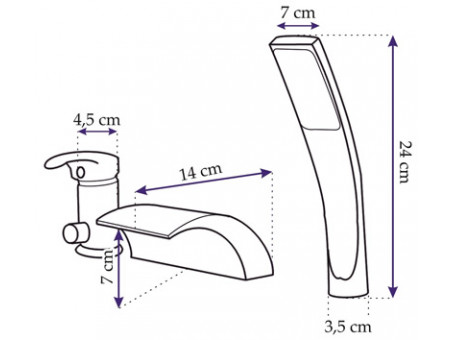 Wannenrandarmatur 3-Loch Set in Chrom Riven