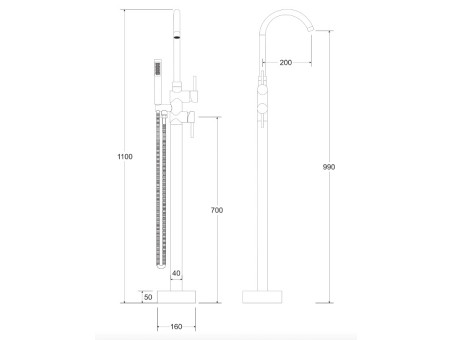 Freistehende Wannenarmatur Illusion II Chrom