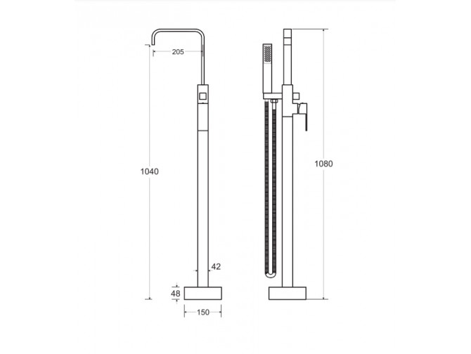 Freistehende Wannenarmatur Modern I... Freistehende Wannenarmatur Modern I...
