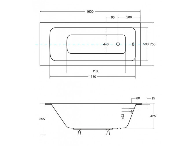 Badewanne Rechteck Talia Slim 160x75... Badewanne Rechteck Talia Slim 160x75...