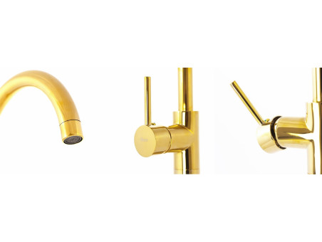 Freistehende Wannenarmatur Ortis Hellgold