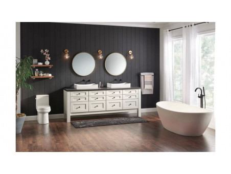 Freistehende Wannenarmatur Ortis Schwarz Matt