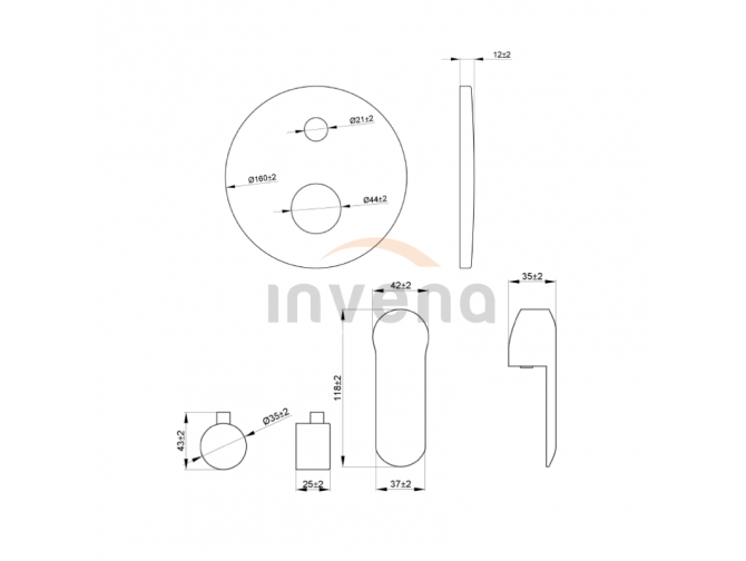 Unterputz Badewannenarmatur 2 -... Unterputz Badewannenarmatur 2 -...