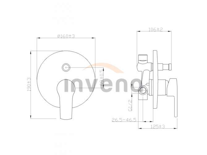 Unterputz Badewannenarmatur 2 -...
