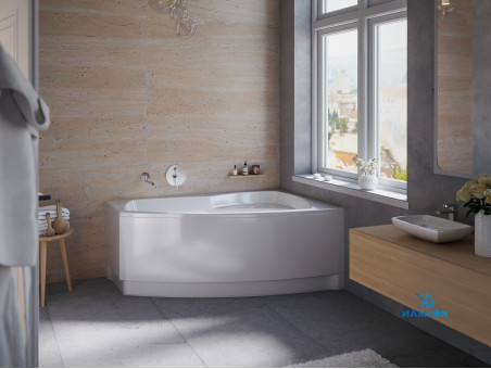 Badewanne Eckwanne Fridas 140x90 Rechts | Ablauf Viega & Füße GRATIS !