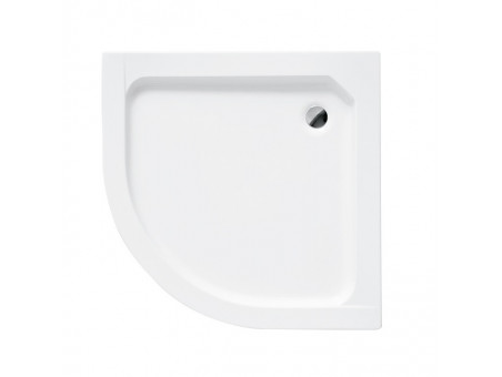 SET: Duschwanne Alexo & Duschkabine Halbrund Marbella 80x80 180cm Gefrorenes Glas