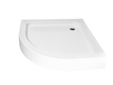 SET: Duschwanne Alexo & Duschkabine Halbrund Marbella 80x80 180cm Gefrorenes Glas