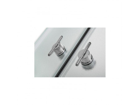 SET: Duschwanne Alexo & Duschkabine Halbrund Marbella 80x80 180cm Gefrorenes Glas