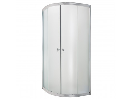 SET: Duschwanne Alexo & Duschkabine Halbrund Marbella 80x80 180cm Gefrorenes Glas