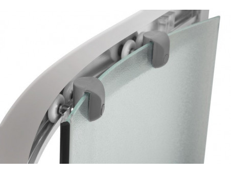 SET: Duschwanne Alexo & Duschkabine Halbrund Marbella 80x80 180cm Gefrorenes Glas