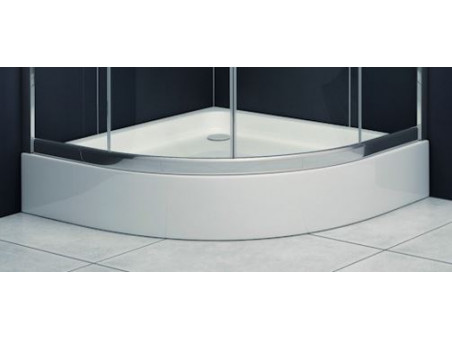 SET: Duschwanne Alexo & Duschkabine Halbrund Marbella 90x90 180cm Gefrorenes Glas