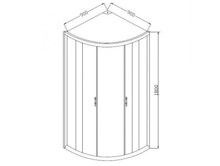 SET: Duschwanne Alexo & Duschkabine Halbrund Marbella 90x90 180cm Gefrorenes Glas
