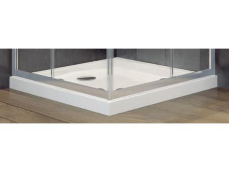SET: Duschwanne Oskcar & Duschkabine Viereck Parla 90x90 180cm Transparentes Glas