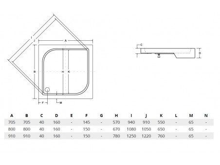 SET: Duschwanne Oskcar & Duschkabine Viereck Parla 90x90 180cm Transparentes Glas