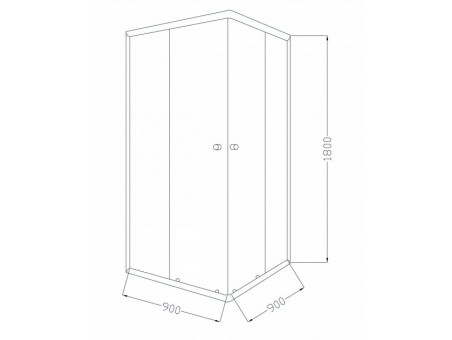 SET: Duschwanne Oskcar & Duschkabine Viereck Parla 90x90 180cm Gefrorenes Glas