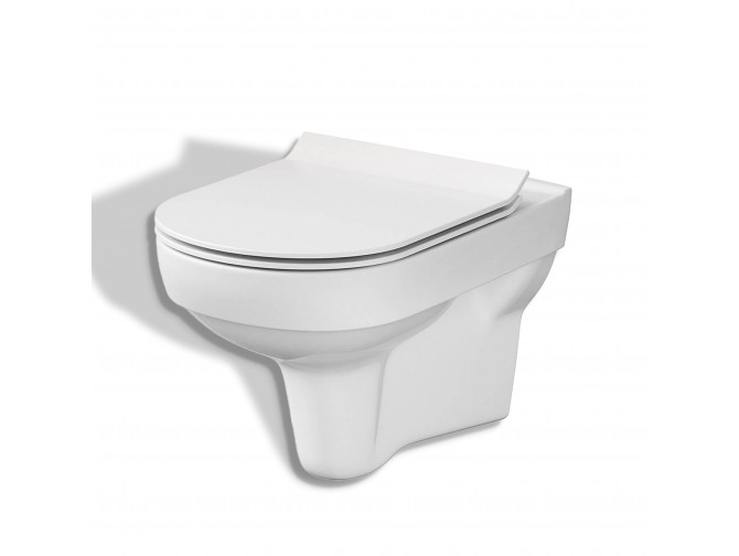 WC-Toilette: Schüssel City-Cleanon Weiß mit Klosettsitz Slim Soft-Close