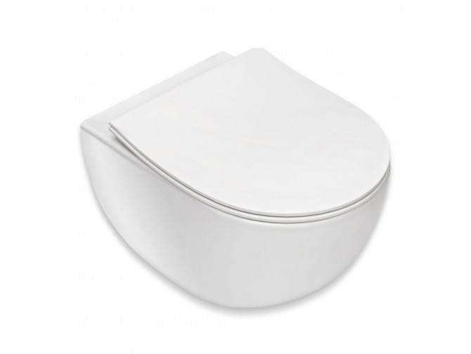 WC-Toilette: Schüssel Peonia Weiß mit Klosettsitz Slim Soft-Close