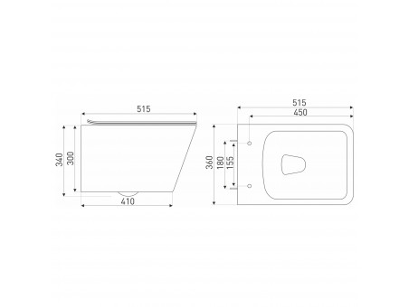 WC-Toilette: Schüssel Tinos Weiß mit Klosettsitz Slim Soft-Close