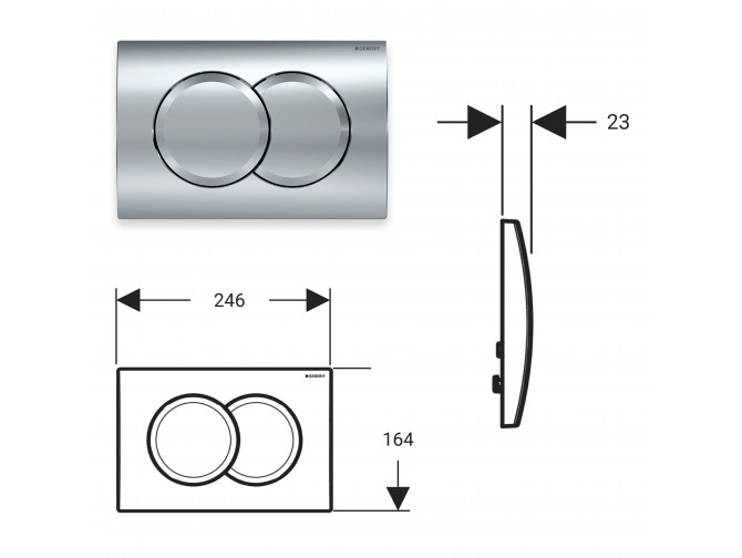 WC Betätigungsplatte Deltaz Chrom